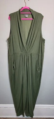 LISA RINNA Jumpsuit | Sleeveless | Olive Green | Size 3X - Image 1 of 4