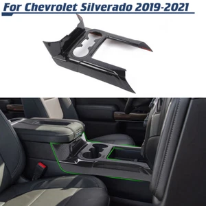 Carbon Fiber Central Gear Shift Panel Trim Cover For Chevy Silverado 2019-2021 - Picture 1 of 11