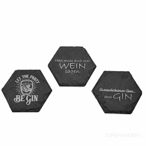 Untersetzer Schiefer für GIN Wein Weinglas 4er-Set GIN-Glas Weingläser - Bild 1 von 12