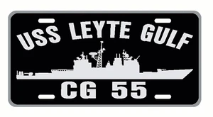 USS LEYTE GULF CG 55 License Plate Military Signs USN P01 - Picture 1 of 1