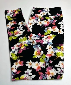 NEW LuLaRoe TC2 Leggings HTF RARE Rainbow Tropical COLORFUL Flower GARDEN Leaves - Picture 1 of 4