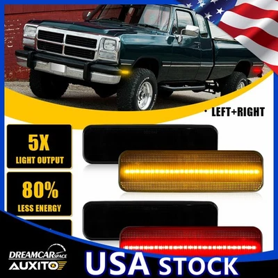 4x Luces LED laterales ahumadas para camioneta Dodge D150 D250 D350 W150 W250 81-83 Foto 1 de 4