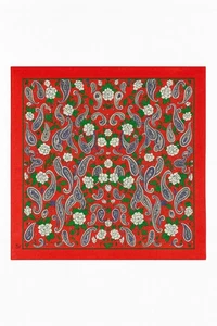 Vintage Sarah Coventry großer roter Paisley 30 Zoll Schal Italien unbenutzt - Bild 1 von 5