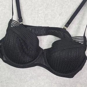 ThirdLove Womens Sz 34A 1/2 Modern Mesh Balconette Black Bra - Picture 1 of 7