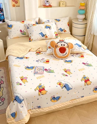 Disney Winnie the Pooh Full/Queen Comforter Milk Silk Dimple Dot AOP Soft Quilt - Image 1 of 4