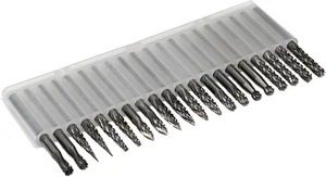 Set frese in metallo duro Jestuoso diametro gambo 1/8 doppio taglio trapano rotativo 20 pz - Foto 1 di 12