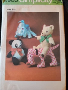 Simplicity Sewing PatternStuffed Animal Dog Bear Vintage 1972 Uncut - Picture 1 of 5