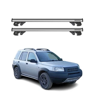 Racks de teto de alumínio barras transversais transportadoras para Land Rover Freelander 1996-2006 cinza 2 peças - Imagem 1 de 4
