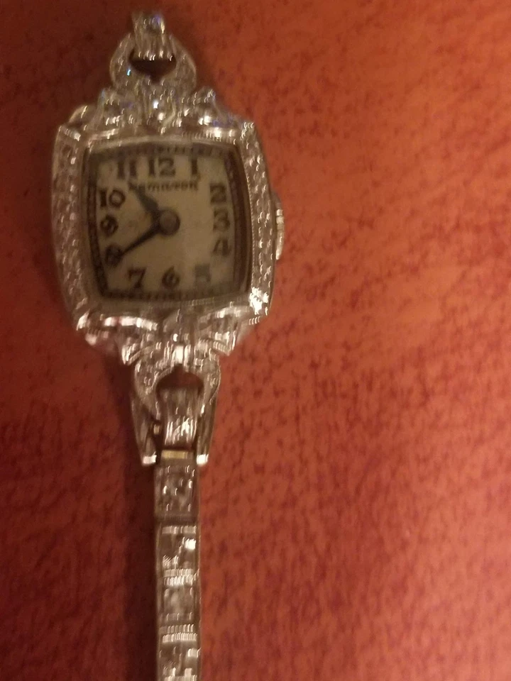 Reloj de cóctel Hamilton 1941 para dama esfera de platino diamante con correa parcial Foto 1 de 4