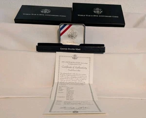 1991-1995 World War II 50th Anniversary Commemorative Proof Silver Dollar - Picture 1 of 5