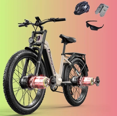 Electric Bike Dual Motor 2000W 48V 17.5AH 26" Fat Tire Ebike UL 2849 Certified - Image 1 of 4