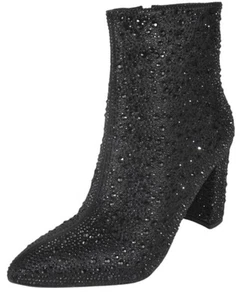 Berness Ankle Boots Woman 7.5 Sparkle Glitter Rhinestone Heels Booties Party - Picture 1 of 7