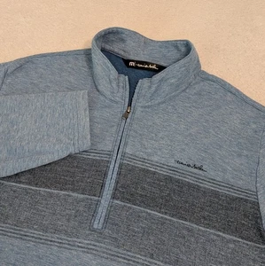 Travis Mathew Pullover Mens Medium Long Sleeve Blue 1/4 Zip Super Soft - Picture 1 of 9
