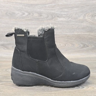 Khombu Winter Snow Boots Womens 8 M Ashlyn Black Faux Leather Round Toe Faux Fur - Image 1 of 4