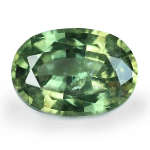 Certifié 1,17 ct saphir vert naturel SI clarté Madagascar ovale 7,5 x 5,3 mm - Photo 1/8