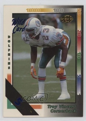 1992 Wild Card 5 Stripe Troy Vincent #358 Rookie RC - Image 1 of 2