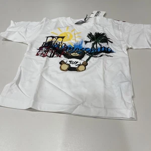 Moschino White Beach Print Cotton T-Shirt Kids 4Y - Picture 1 of 3