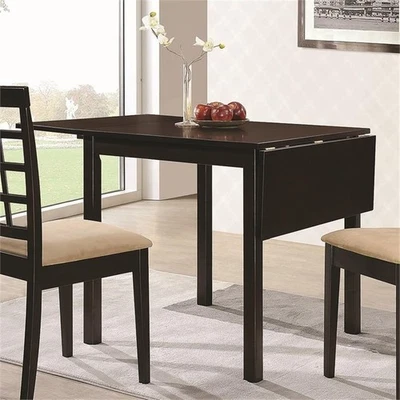 Mesa de comedor de madera Coaster Kelso con hoja caída en capuchino Foto 1 de 3