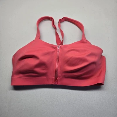 Victoria's Secret Women Sports Bra 34DD Coral ON POINT Underwired Zip - Image 1 of 4