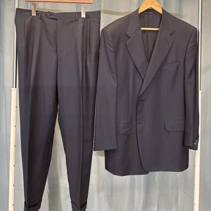 Canali Suit, EU56R, Dark Blue w/stripes. Loro Piana Cloth - Picture 1 of 24