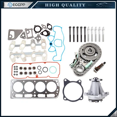 Se adapta a 98-03 Chevrolet S10 2,2 L Kit de cadena de distribución Juego de pernos de junta de cabeza Bomba de agua Foto 1 de 4