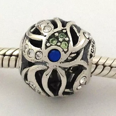 Auténtico abalorio de cristal azul y verde Chamilia Featherstone 2025-0789 Foto 1 de 2