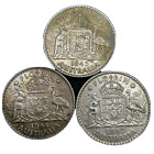 Australia Lot Of 3 1942,1943,1944 Florin 2 Shillings (Silver) Uncirculated KM#40