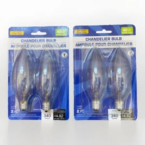 Chandelier Bulbs 2 Pack 40 Wart Soft White Clear NEW - Picture 1 of 3