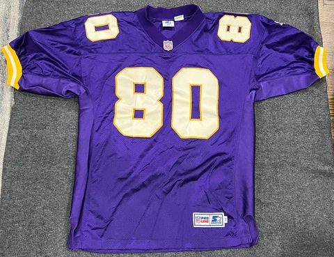 Starter Cris Carter Minnesota Vikings Authentic Football NFL Jersey sz 48 vtg Cover