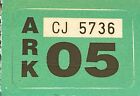 Arkansas 2005 License Plate STICKER # CJ 5736