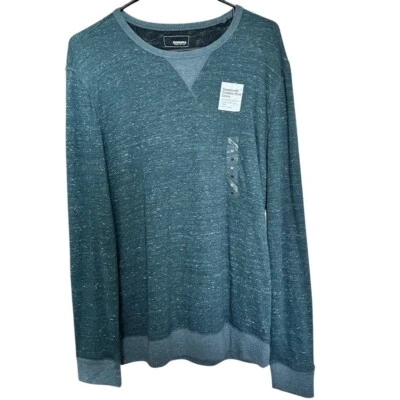 Sudadera Pullover Sonoma Para Hombre Mediana Doble Punto Cuello Redondo Mezcla de Algodón Verde azulado Foto 1 de 4