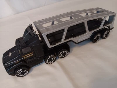 Vtg 80s Remco Car Hauler Semi Truck Car Carrier Tractor Trailer Metal ,Plastic  - Image 1 of 4