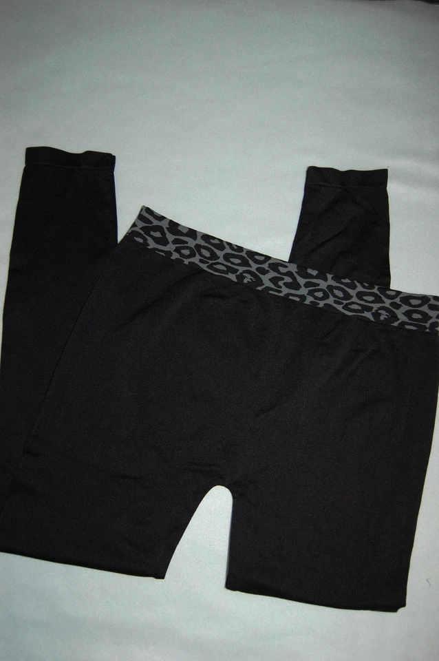 Junior Mujer LEGGINGS NEGROS Gris Estampado Leopardo Cintura XS 0-1 Foto 1 de 1