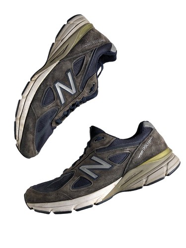 Scarpa da corsa New Balance 990v4 uomo 12 5 blu navy USA M990NV4 Thrashed