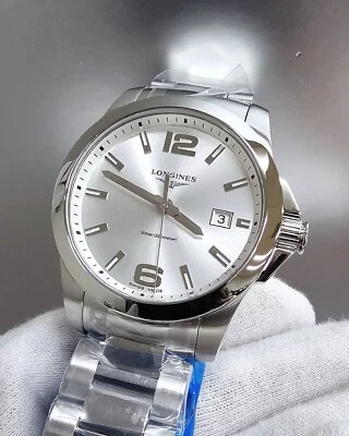 Longines Conquest Quartz 41 MM Silver Dial Men's Watch L37594766 / L3.759.4.76.6 - Image 1 of 4