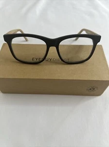 Eyebuydirect White Pine M 53-16-135 C2 Black Acetate Eyeglasses FRAMES ONLY - Picture 1 of 6
