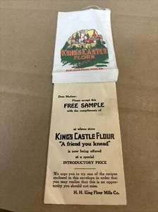 KING'S CASTLE FLOUR -“FREE SAMPLE BAG” - Attached Envelope 1920's CLEAN #V - Picture 1 of 9