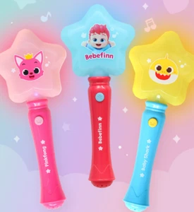 Pinkfong Baby Shark Star Light Up Wand Toy Night Party for Kids Yellow - Picture 1 of 8