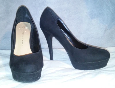 LC Lauren Conrad Pumps Women's 6.5 M Black Suede Platform Pumps Johanna — 第 1/4 张图片
