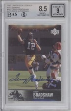 TERRY BRADSHAW BGS 8.5 1997 UPPER DECK LEGENDS #AL5 AUTOGRAPHS ON CARD AUTO 