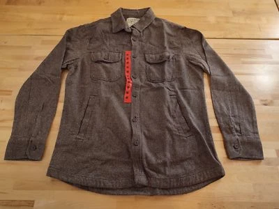 NUEVO SIN ETIQUETAS Chaqueta Camisa Grayers Para Hombre Peso Pesado Exterior Abotonada Mediana Marrón Foto 1 de 4
