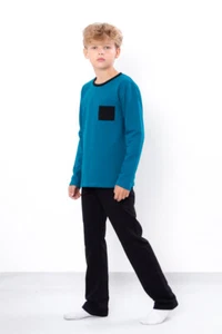 Teen Boys’ Pajama Set – Warm Brushed Cotton Longsleeve & Pants with Pocket, D... - Picture 1 of 6