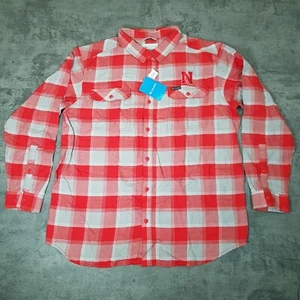 COLUMBIA NCAA Nebraska Cornhuskers CLG Flare Gun Flannel Shirt Mens Size 2XL Red - Picture 1 of 7