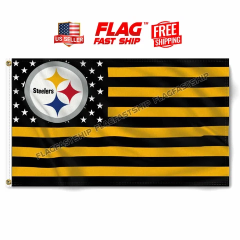 Pittsburgh Steelers Flag 3X5 Banner American Football New FAST FREE Shipping Cover