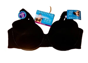 NEW Vanity Fair $44 Black Back Smoothing Full Figure Underwire Bra 42D - Picture 1 of 1