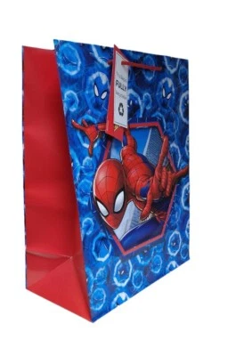Spiderman Large Birthday Party Gift Bag - 33cm Red And Blue Spiderman Gift Bag