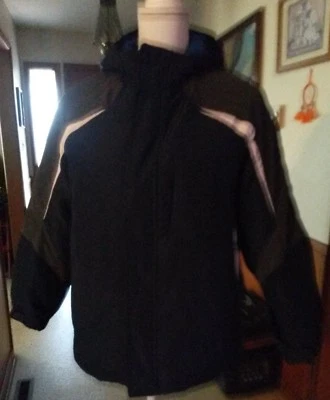 Abrigo de invierno Faded Glory grande (10-12) con capucha doble cremallera 100 % poliéster Foto 1 de 4