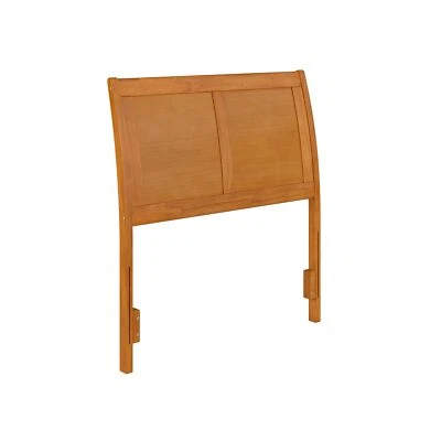 PORTLAND TWIN SLEIGH SOLID WOOD PANEL HEADBOARD IN LIGHT TOFFEE - Image 1 of 4