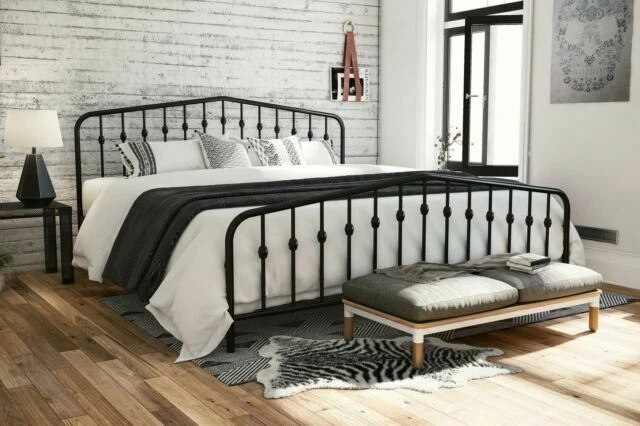 DHP 4044049N Novogratz Bushwick King Size Metal Bed Frame - Black