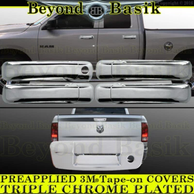 Cubiertas cromadas para manija de 4 puertas Dodge Ram 2500/3500 2010-2018 sin Smt + puerta trasera KH Foto 1 de 2